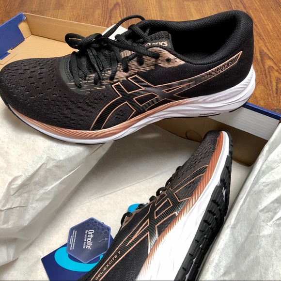 ASICS Gel-Excite 7 black/Rose Gold Size 12 NWT - Picture 2 of 7